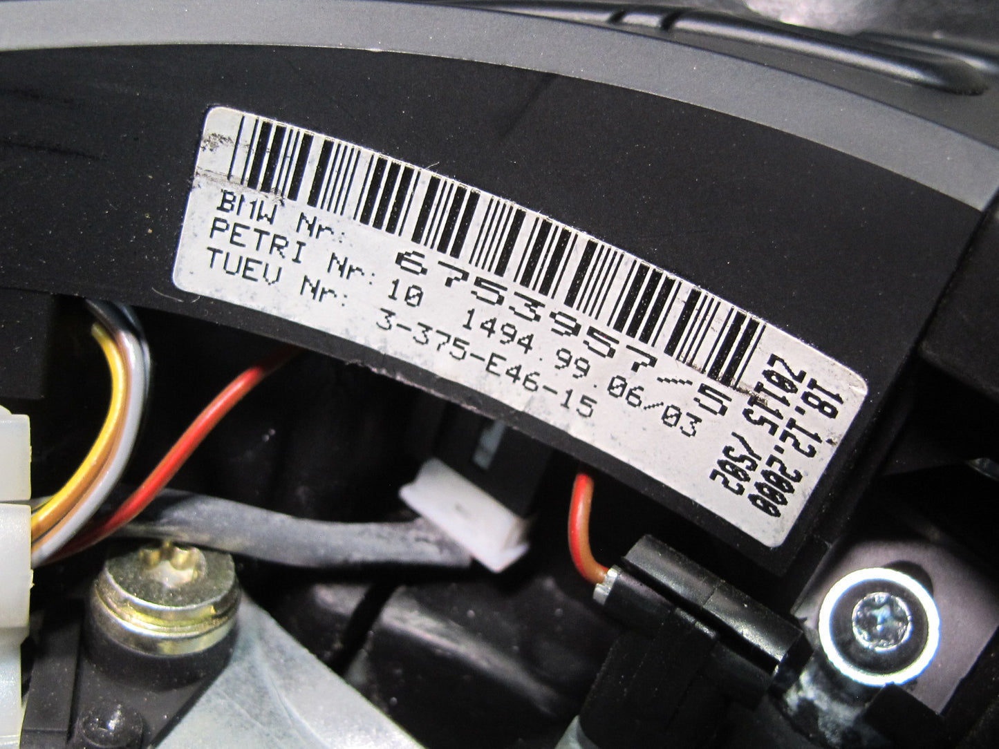 01-06 BMW E46 330ci 3-SPOKE Sport Leather Steering w Controls Black 6753957 OEM