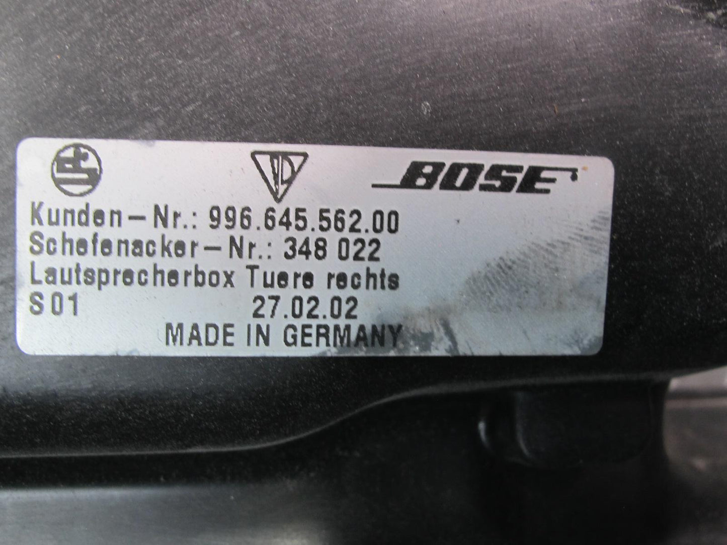 2002-2004 Porsche 911 996 Carrera Left & Right Door Bose Speaker Set of 2