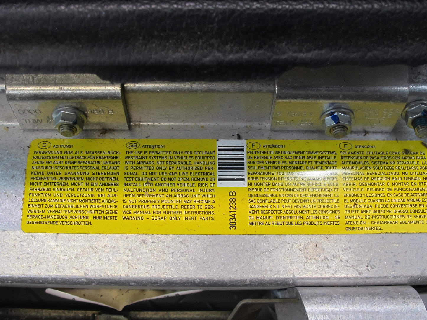 99-03 PORSCHE 911 996 FRONT RIGHT PASSENGER SIDE DASH SRS AIRBAG 99680307108 OEM