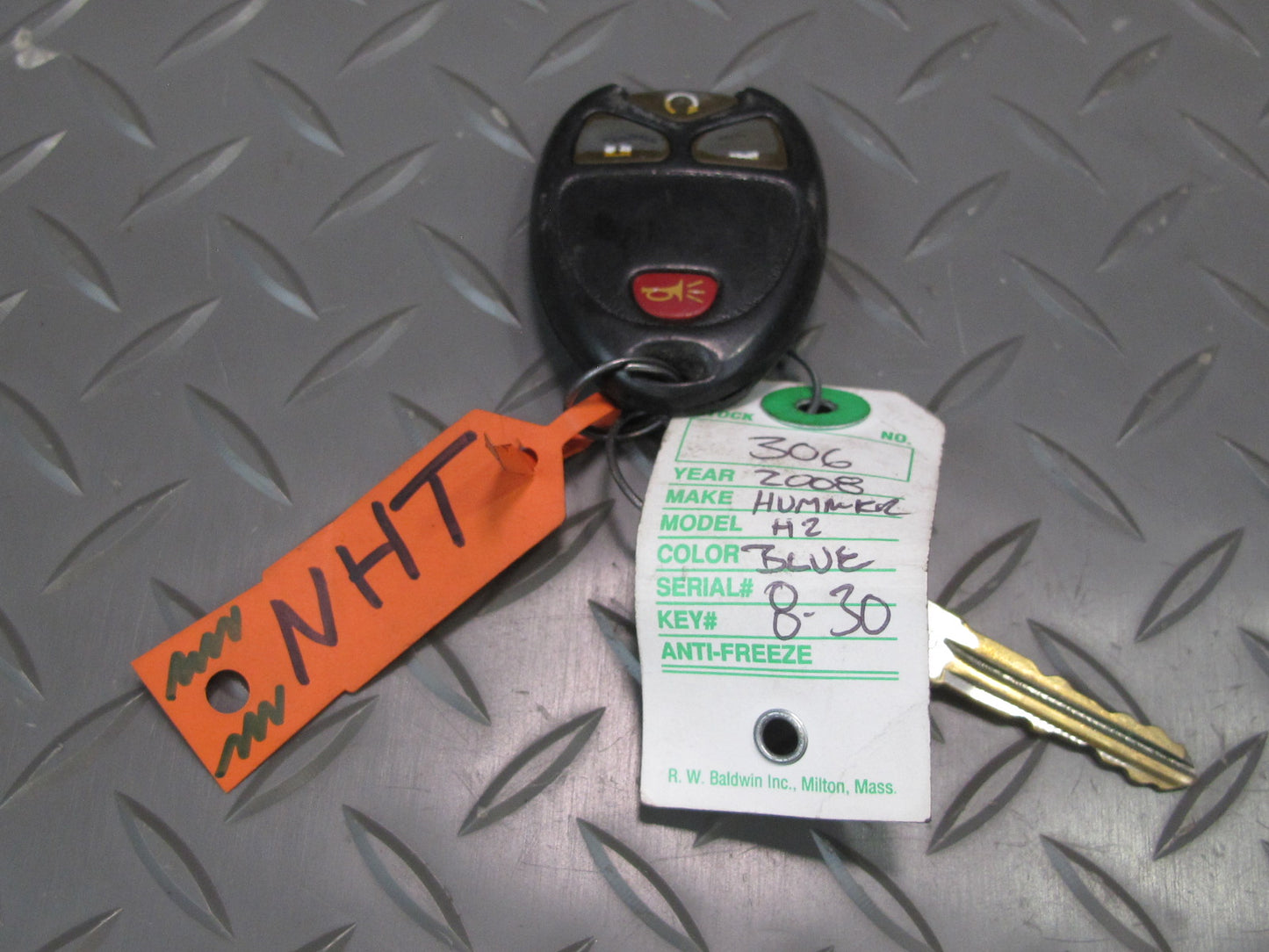 2008-2009 Hummer H2 Ignition Switch Lock Cylinder Glove Handle KEY Set