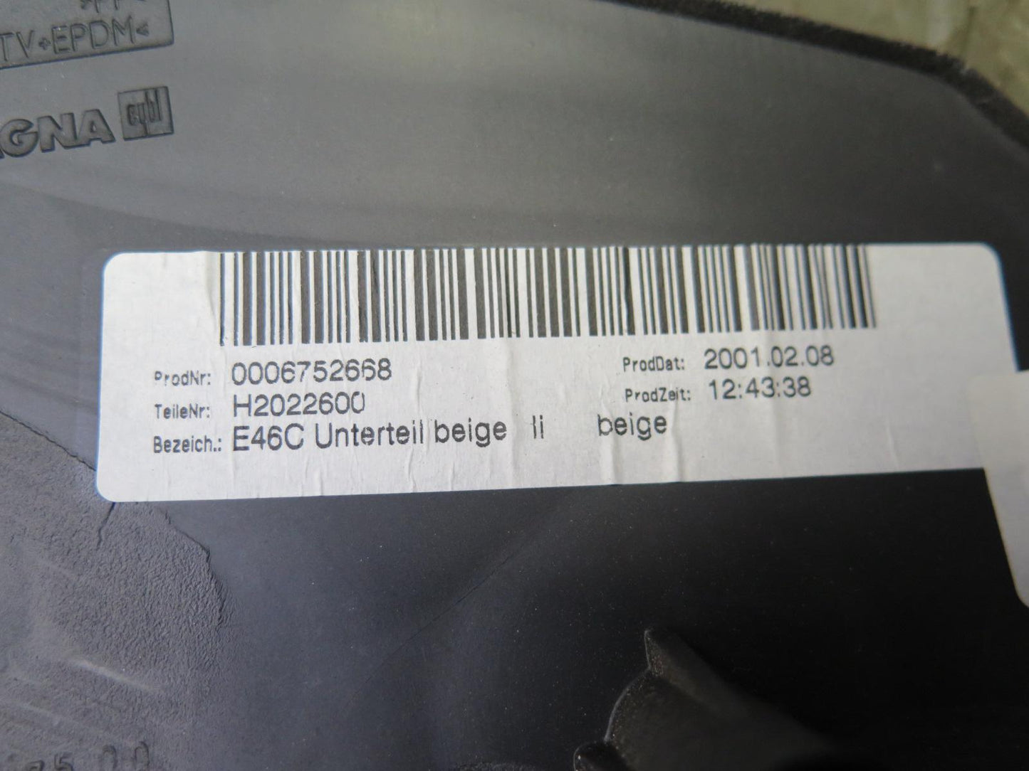 01-06 BMW E46 330ci Conv Set of 2 Rear Lower Quarter Trim Cover Panel Beige OEM