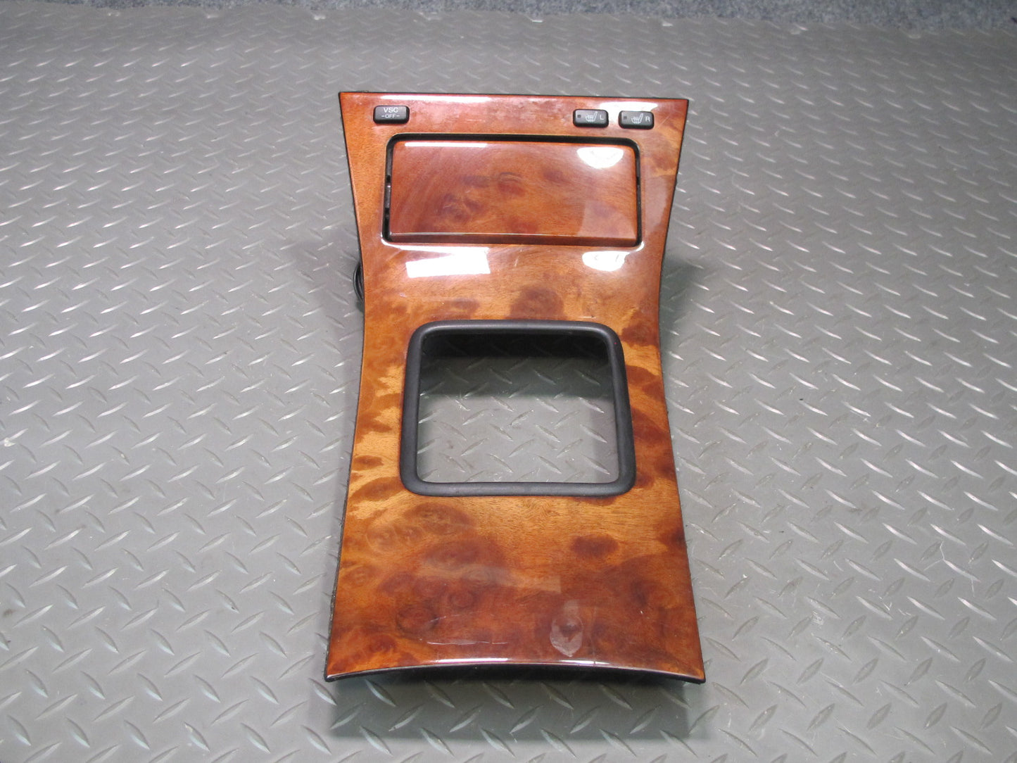 98-00 Lexus LS400 Center Console Shifter Wood Trim w VSC Heated Seat Switch OEM