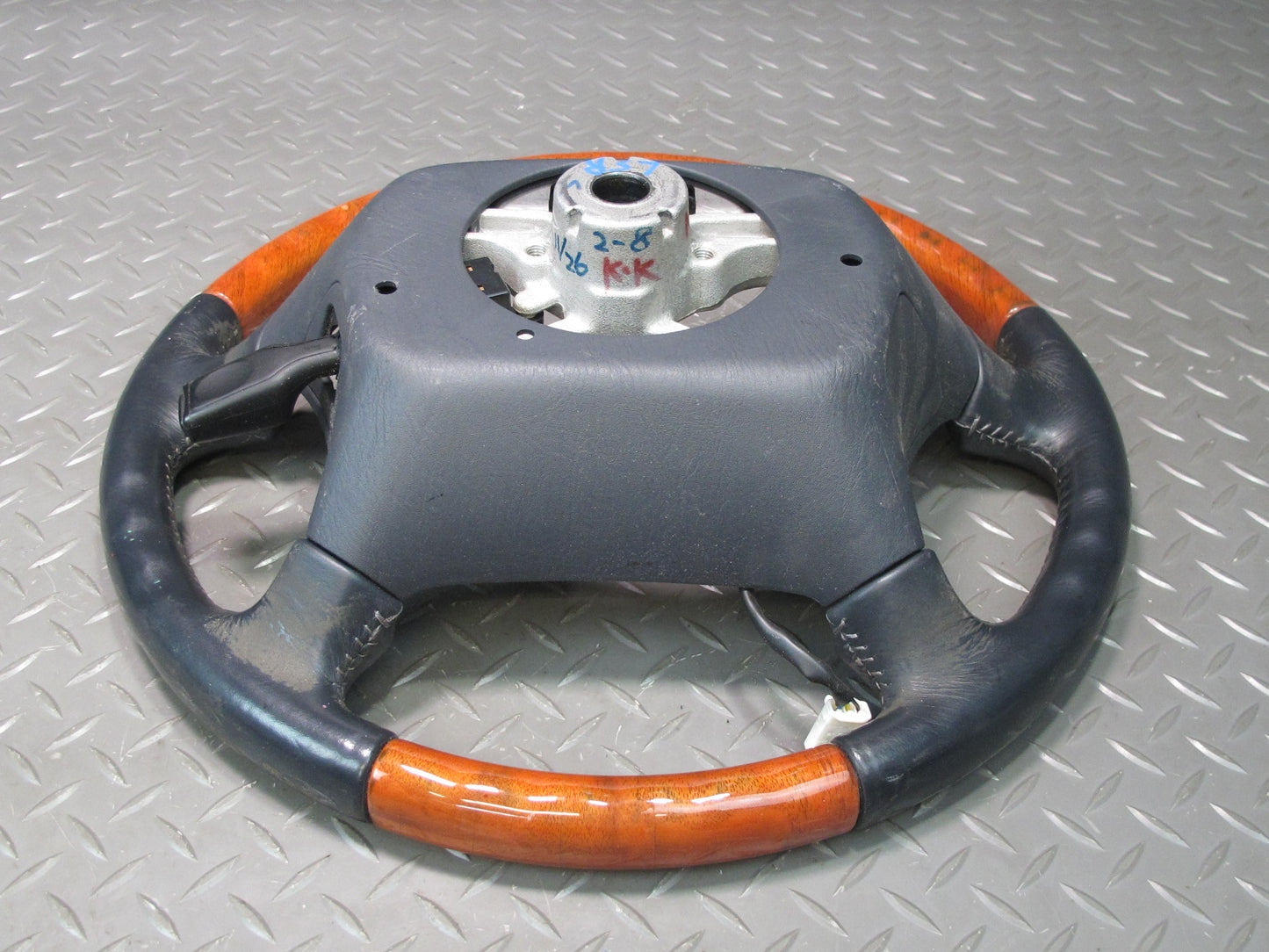 98-00 Lexus UCF20L LS400 Leather Wood Steering w Cruise Control Switch Black OEM