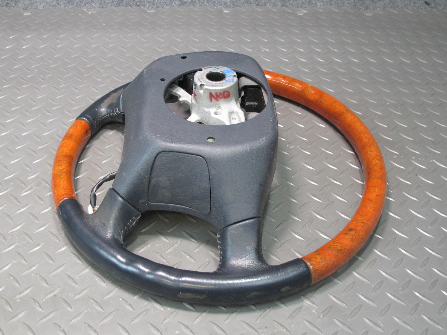 98-00 Lexus UCF20L LS400 Leather Wood Steering w Cruise Control Switch Black OEM