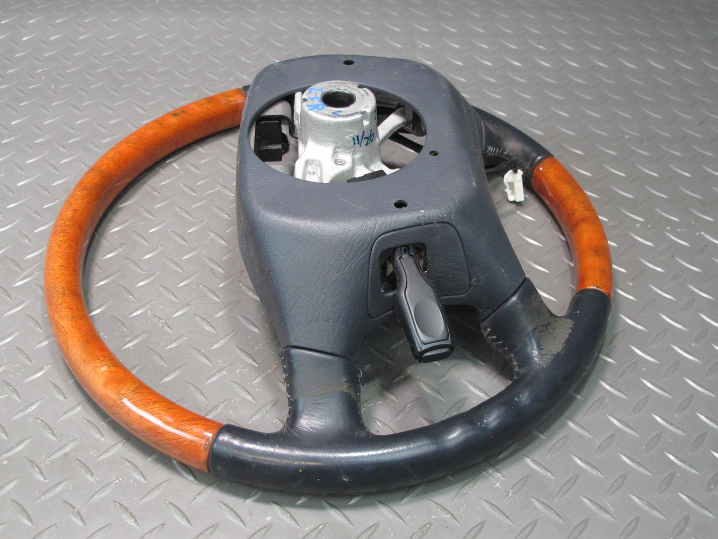 98-00 Lexus UCF20L LS400 Leather Wood Steering w Cruise Control Switch Black OEM