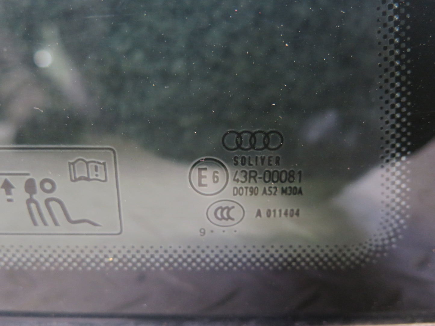 08-17 Audi 8T S5 Coupe Rear Right Passenger Side Quarter Window Glass OEM