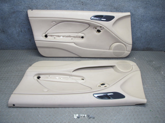 01-06 BMW E46 330ci Coupe Convert Front Door Trim Cover Panel Set Beige 77K OEM