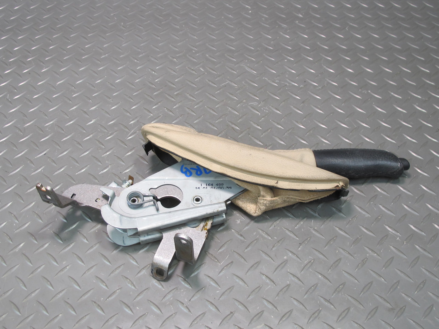 01-06 BMW E46 330ci Parking Brake Handbrake Handle Leather Boot Cover Beige OEM