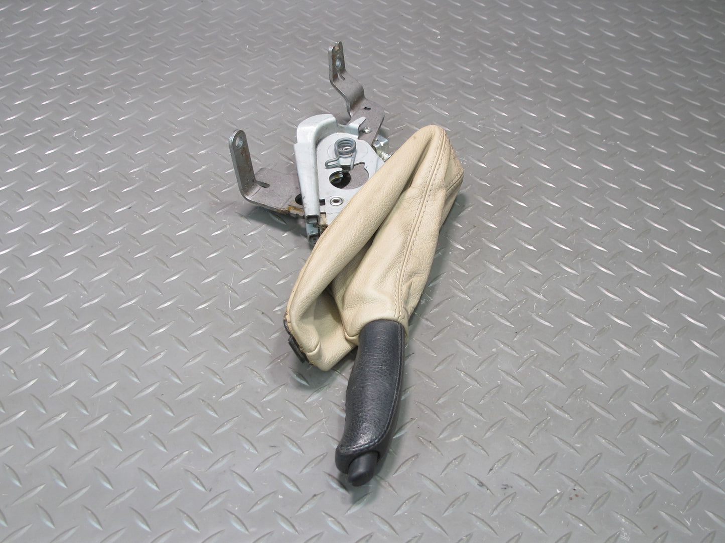 01-06 BMW E46 330ci Parking Brake Handbrake Handle Leather Boot Cover Beige OEM