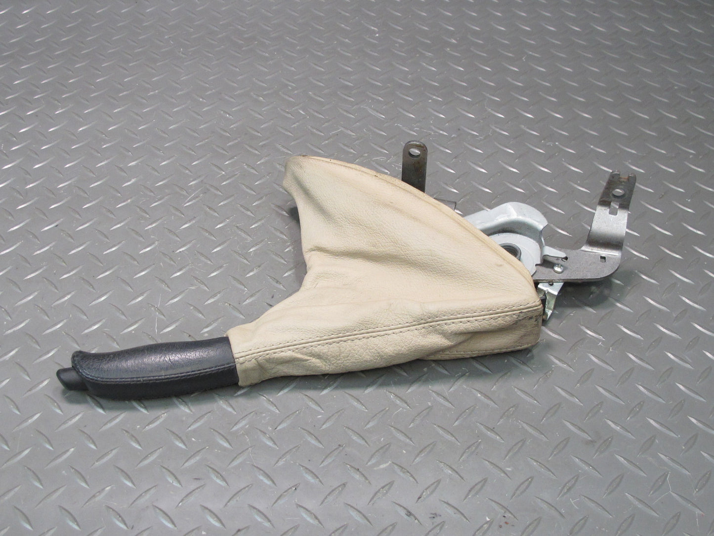 01-06 BMW E46 330ci Parking Brake Handbrake Handle Leather Boot Cover Beige OEM