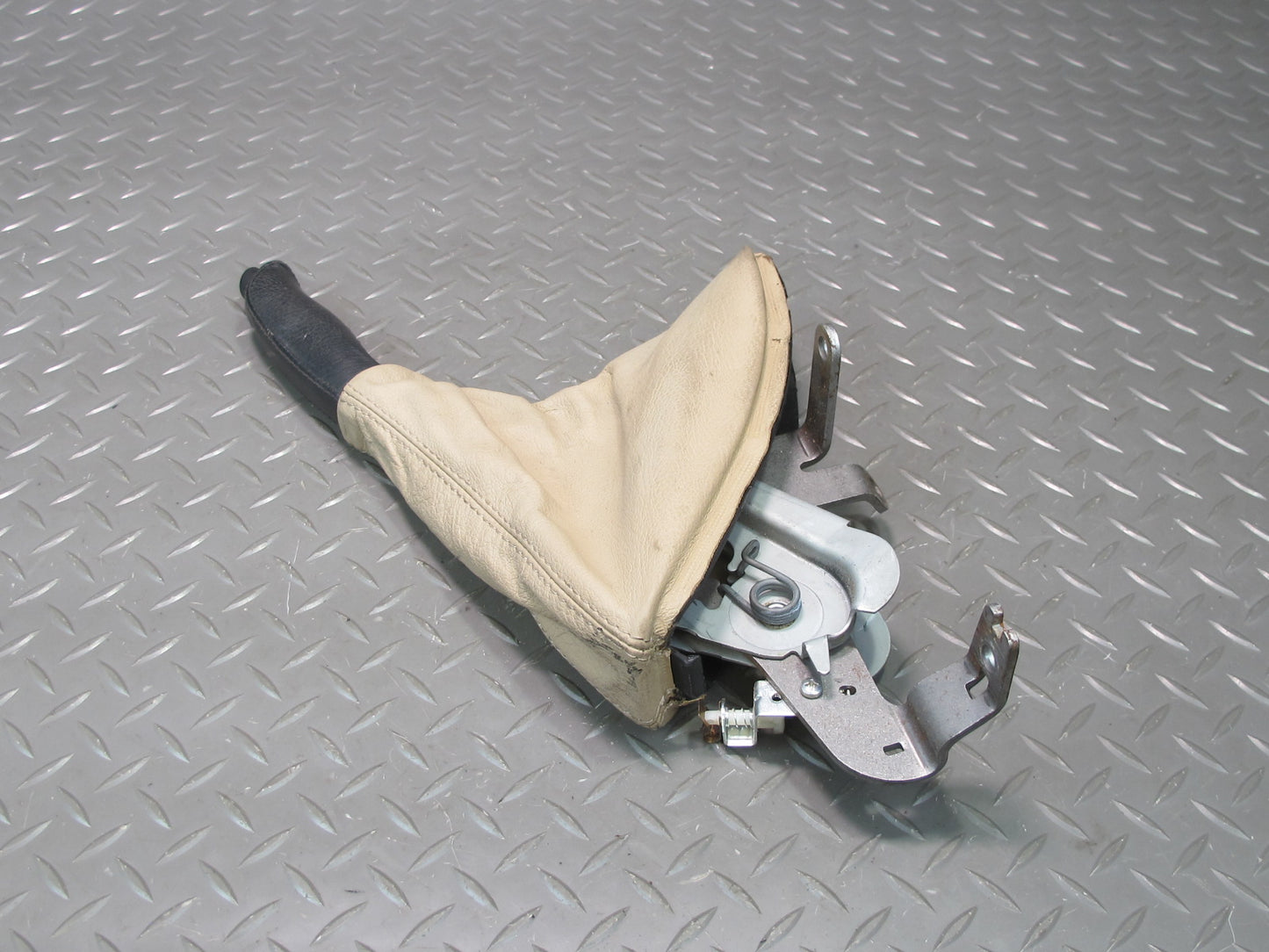 01-06 BMW E46 330ci Parking Brake Handbrake Handle Leather Boot Cover Beige OEM