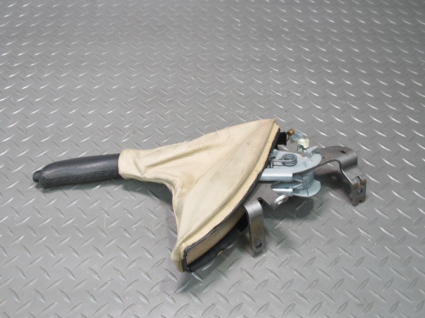 01-06 BMW E46 330ci Parking Brake Handbrake Handle Leather Boot Cover Beige OEM