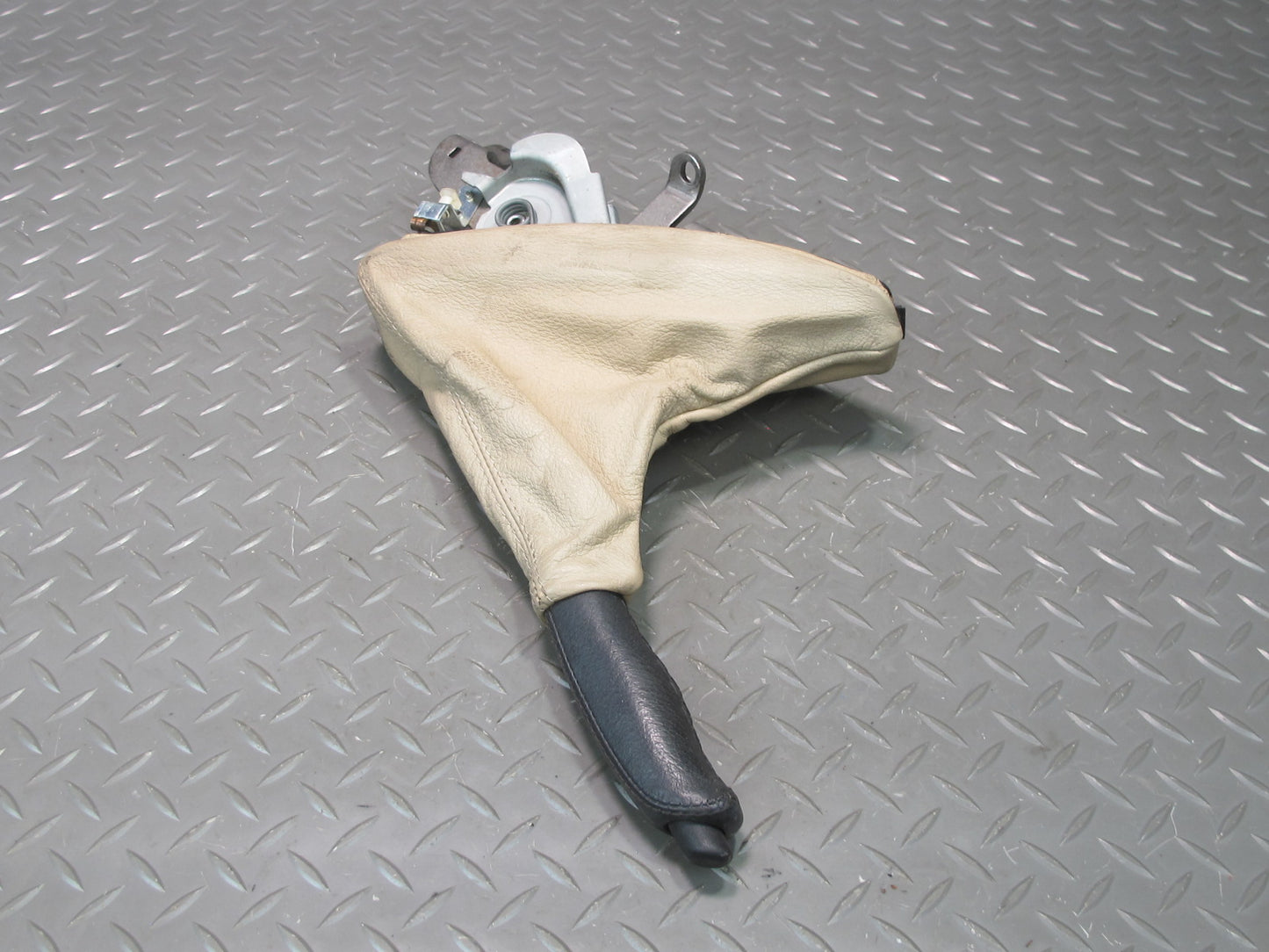 01-06 BMW E46 330ci Parking Brake Handbrake Handle Leather Boot Cover Beige OEM