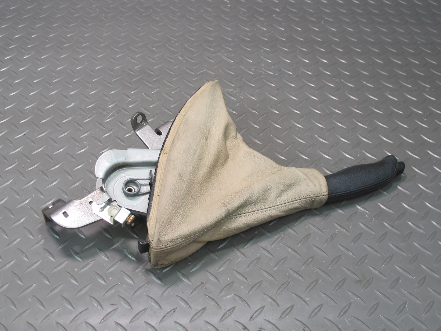 01-06 BMW E46 330ci Parking Brake Handbrake Handle Leather Boot Cover Beige OEM