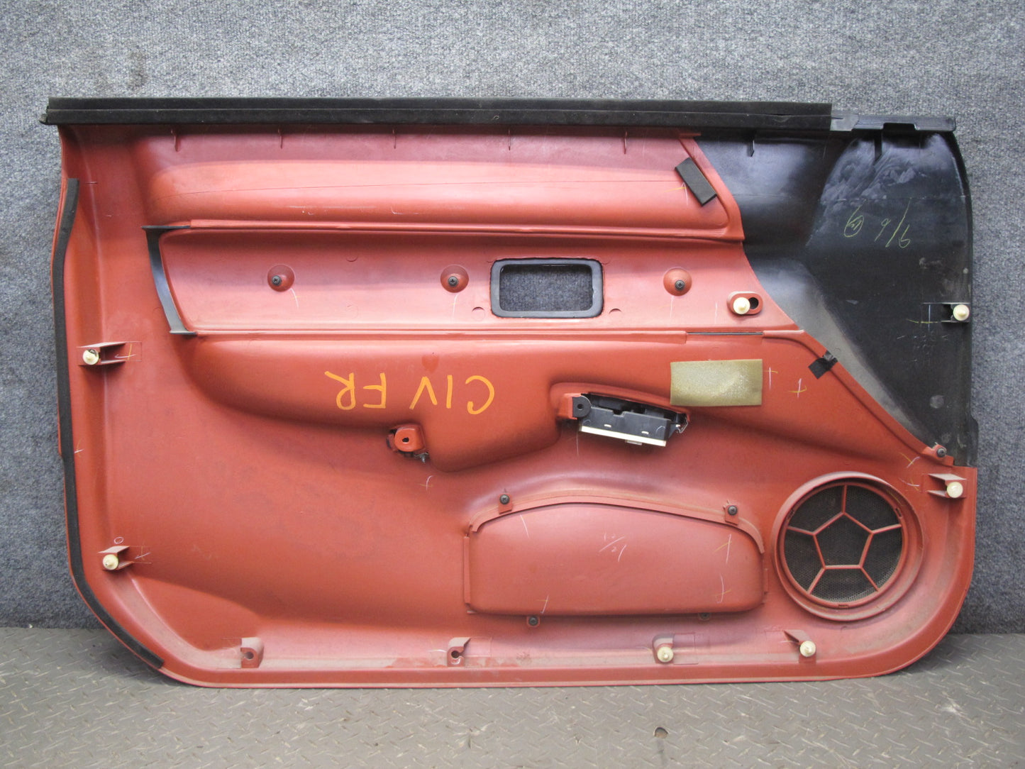 99-01 Isuzu Vehicross Set of 2 Left & Right Interior Door Panel Black RED OEM