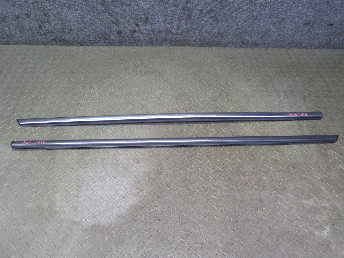 11-16 Mini Cooper R60 Set of 2 Front Door Chrome Channel Trim Molding Cover OEM