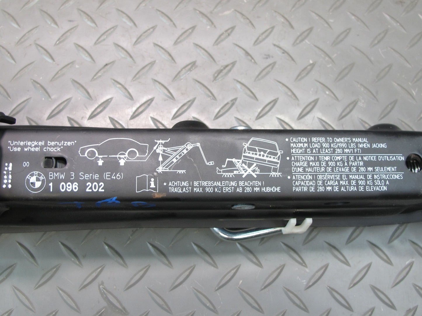01-06 BMW E46 330CI Emergency Spare Tire Lift Jack 1096202 OEM