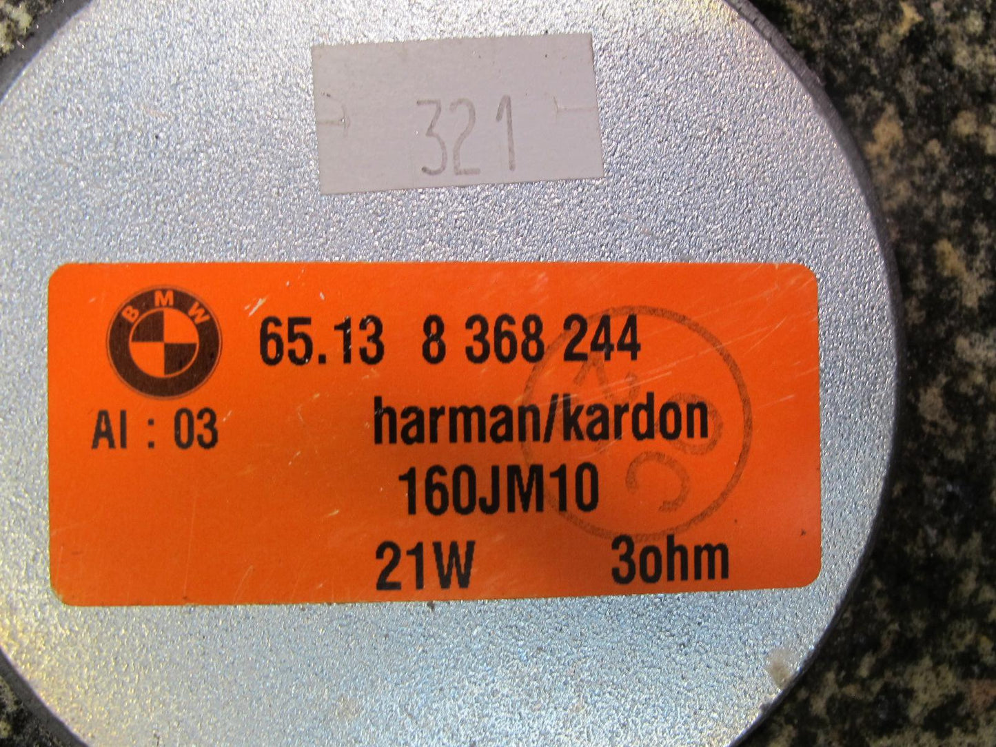 01-06 BMW E46 330CI Convertible Set of 2 Rear Harman Kardon Speaker 8368244 OEM