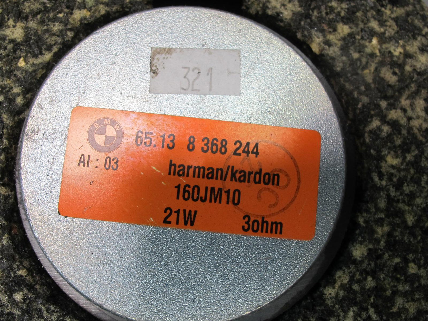 01-06 BMW E46 330CI Convertible Set of 2 Rear Harman Kardon Speaker 8368244 OEM