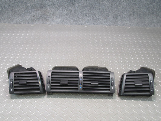 01-06 BMW E46 330ci Set of 3 Dash Front Left Center Right Air Vent Grille OEM