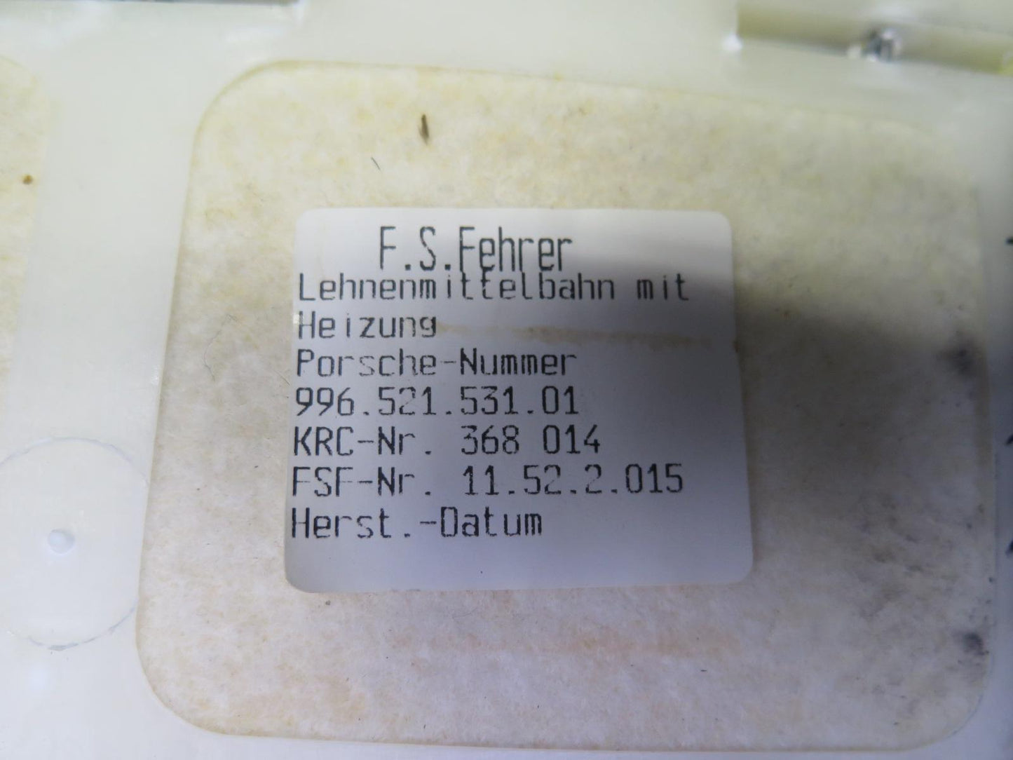 1997-2004 Porsche Boxster 986 Front Right Seat Upper Backrest Leather Cushion