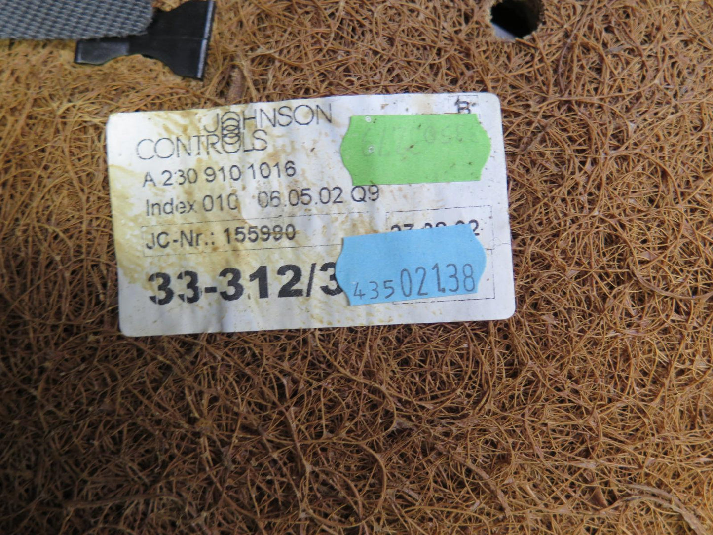 03-08 Mercedes R230 SL500 Front Right Seat Leather Upper Backrest Cushion OEM