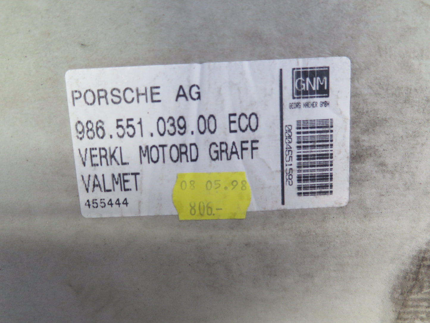 1997-2004 Porsche Boxster 986 Rear Carpet Liner Trim Cover Set of 2 Gray