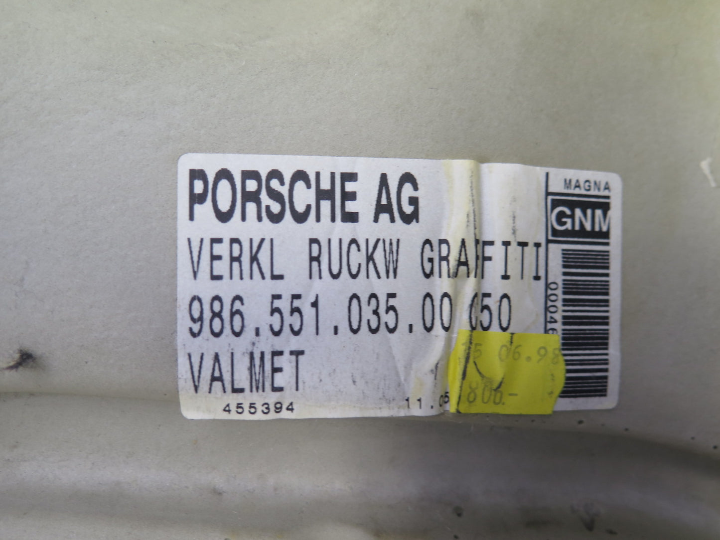 1997-2004 Porsche Boxster 986 Rear Carpet Liner Trim Cover Set of 2 Gray