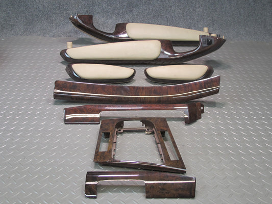 01-06 BMW E46 330ci Convertible Dash Center Console Armrest Wood Trim Panel Set