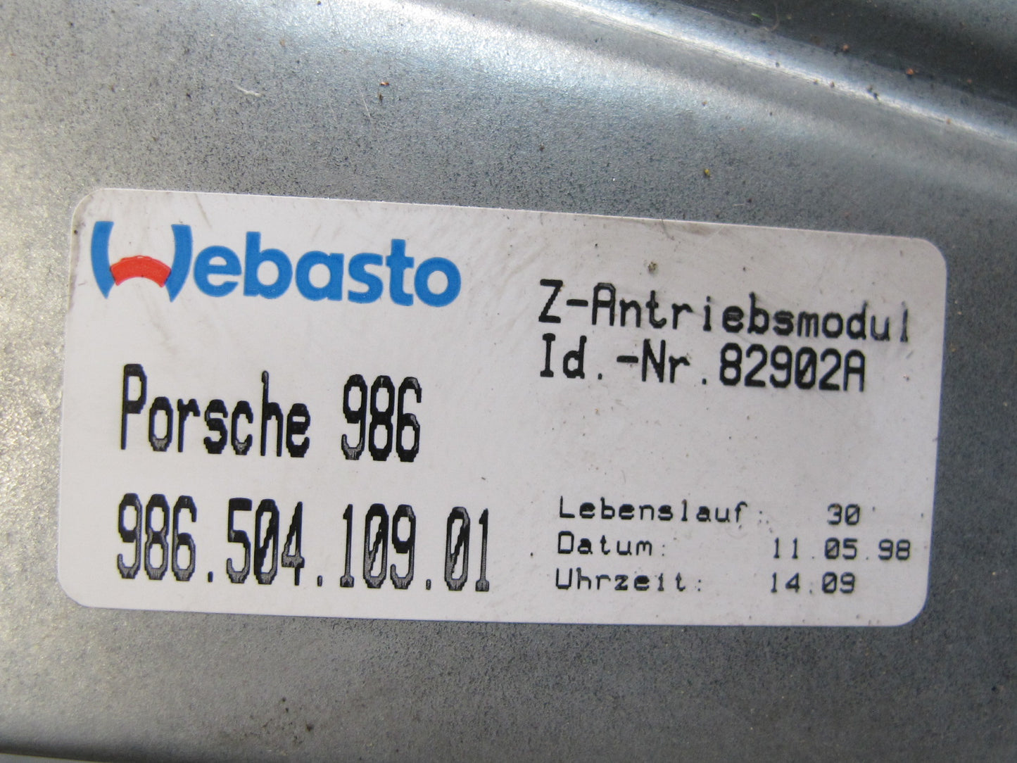 1997-2004 Porsche Boxster 986 Rear Spoiler Drive Mechanism w Motor 98650410901