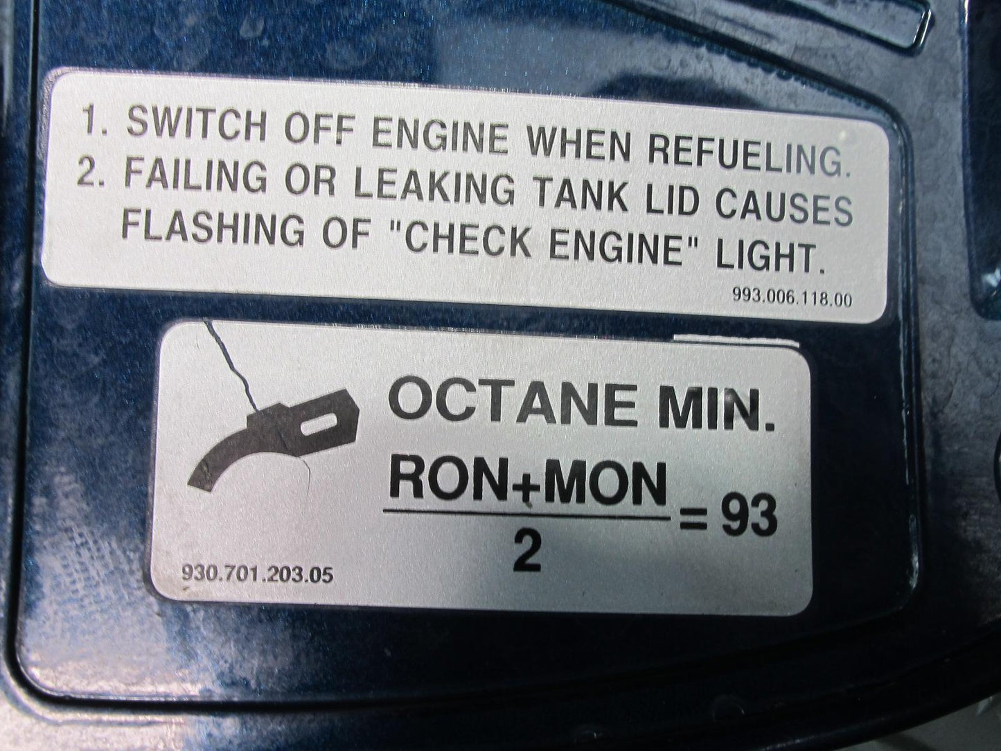 1997-2004 Porsche Boxster 986 Fuel Tank Filler Door Lid Cover