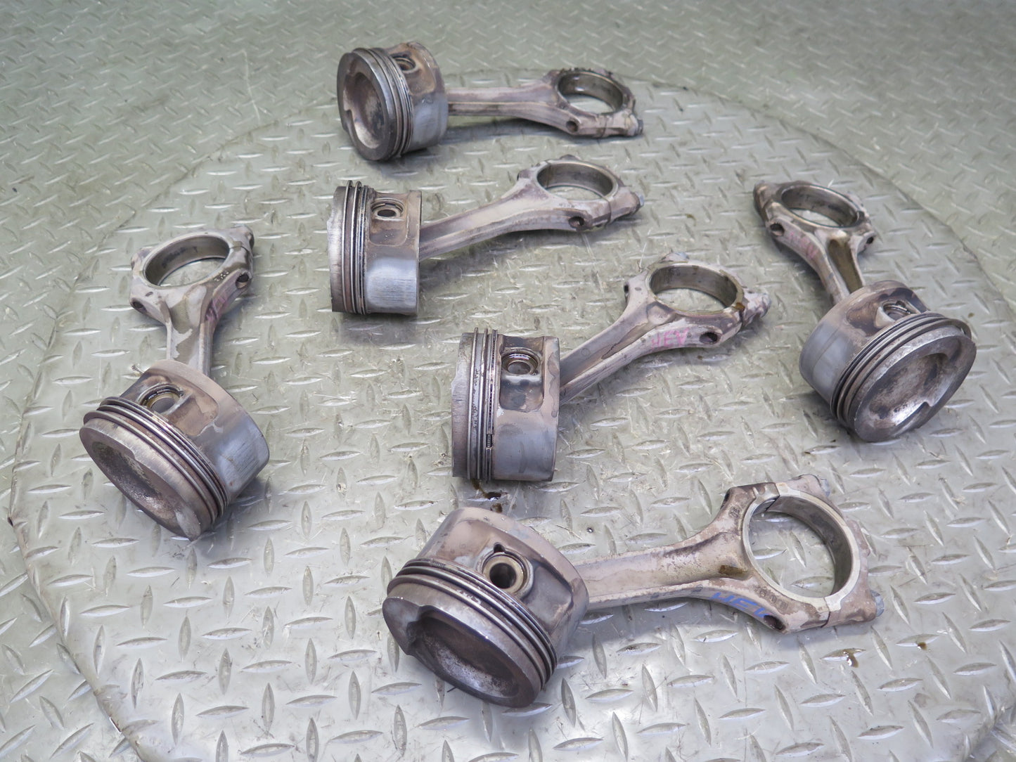 99-00 VW Eurovan T4 2.8L AES Set of 6 Engine Piston Connecting Rod OEM