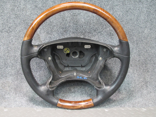 03-08 Mercedes R230 SL500R Leather Wood Steering Black OEM