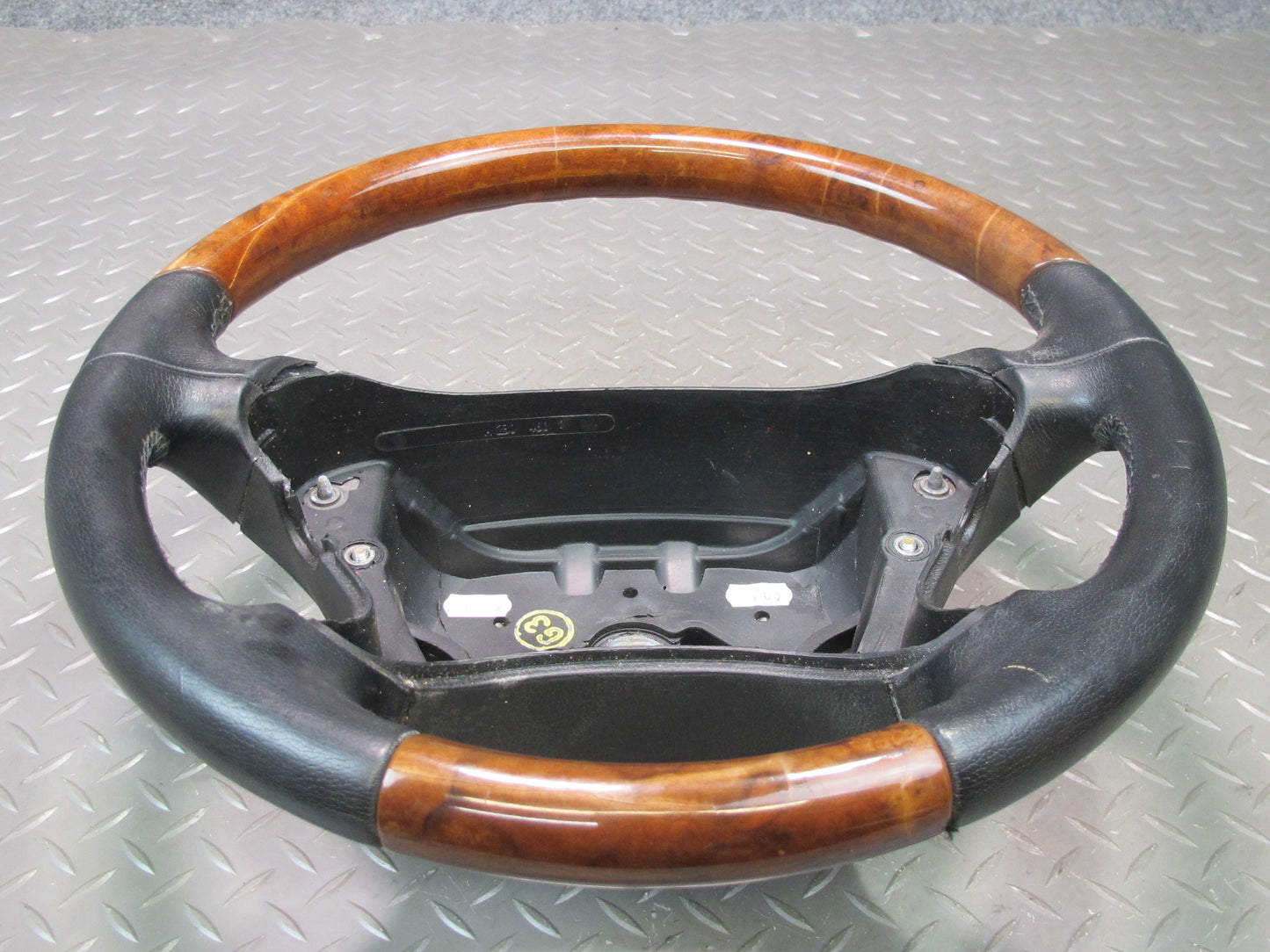 03-08 Mercedes R230 SL500R Leather Wood Steering Black OEM