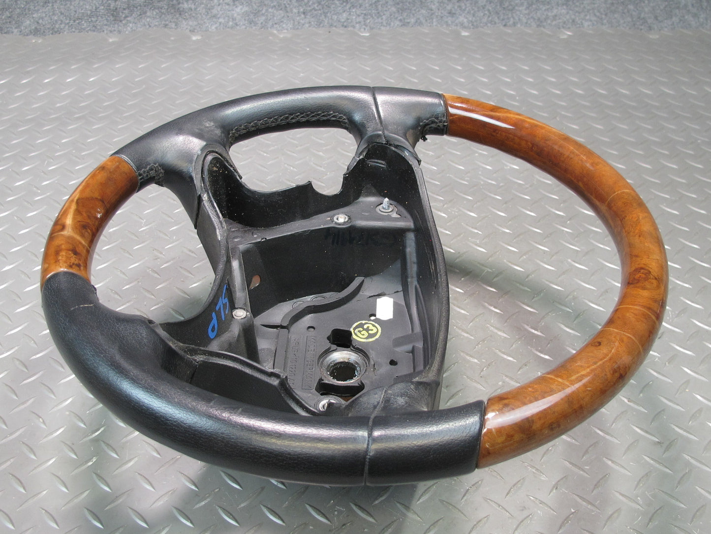 03-08 Mercedes R230 SL500R Leather Wood Steering Black OEM