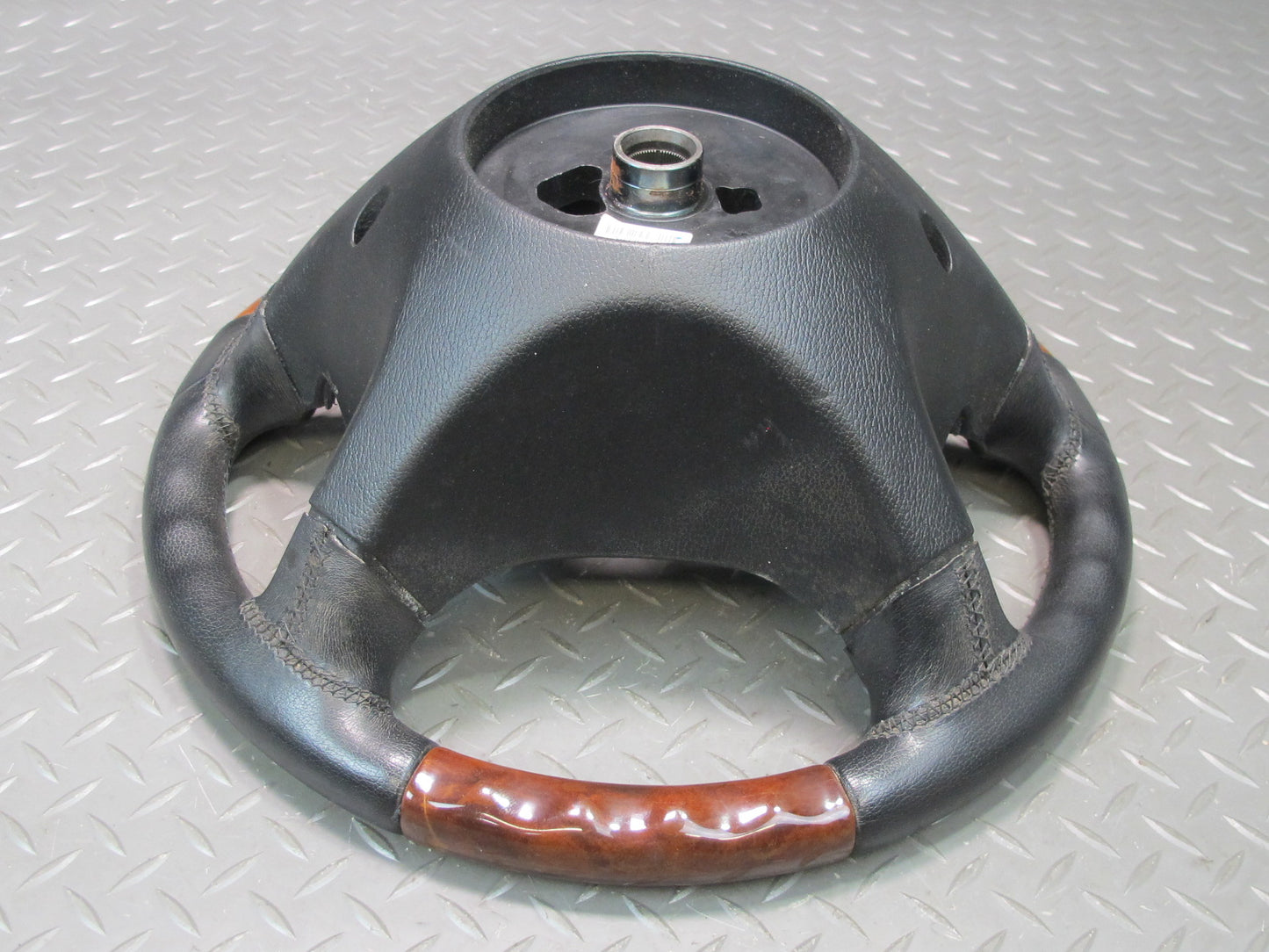 03-08 Mercedes R230 SL500R Leather Wood Steering Black OEM