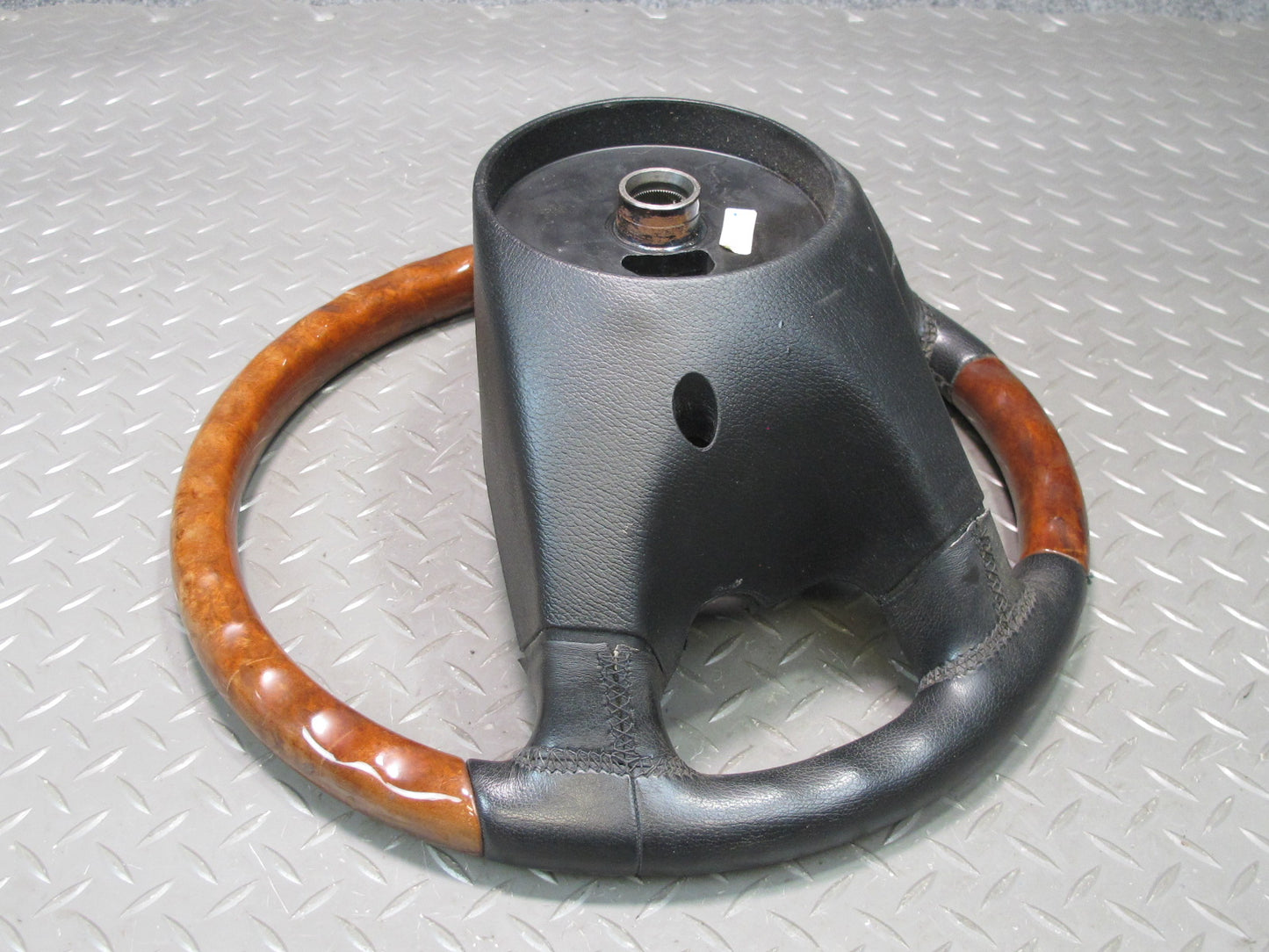 03-08 Mercedes R230 SL500R Leather Wood Steering Black OEM