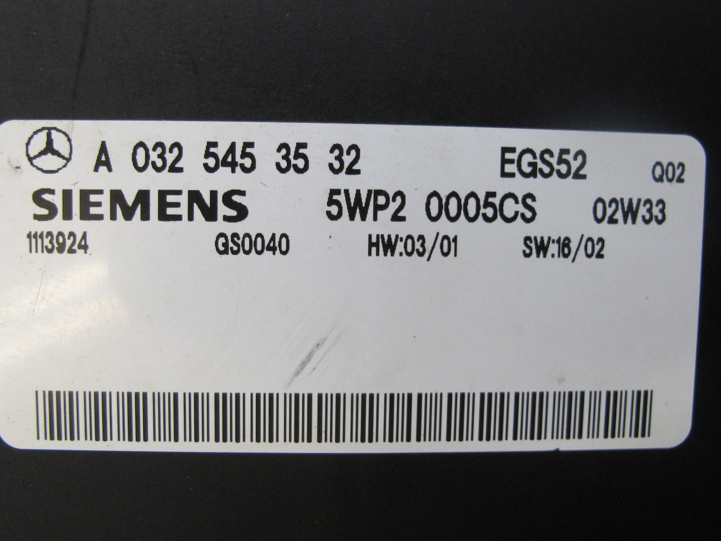 03-04 Mercedes R230 SL500R 722.633 Transmission Control Module Unit TCM TCU OEM