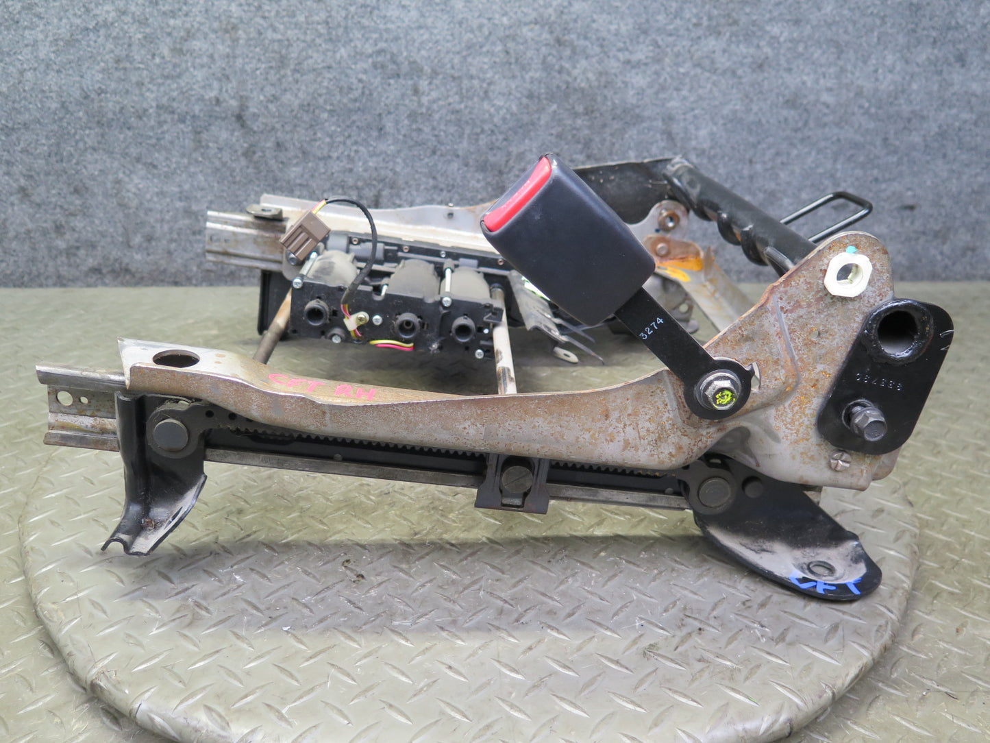 02-05 Ford Thunderbird Front Right Seat Lower Frame Track Rail w Motors OEM