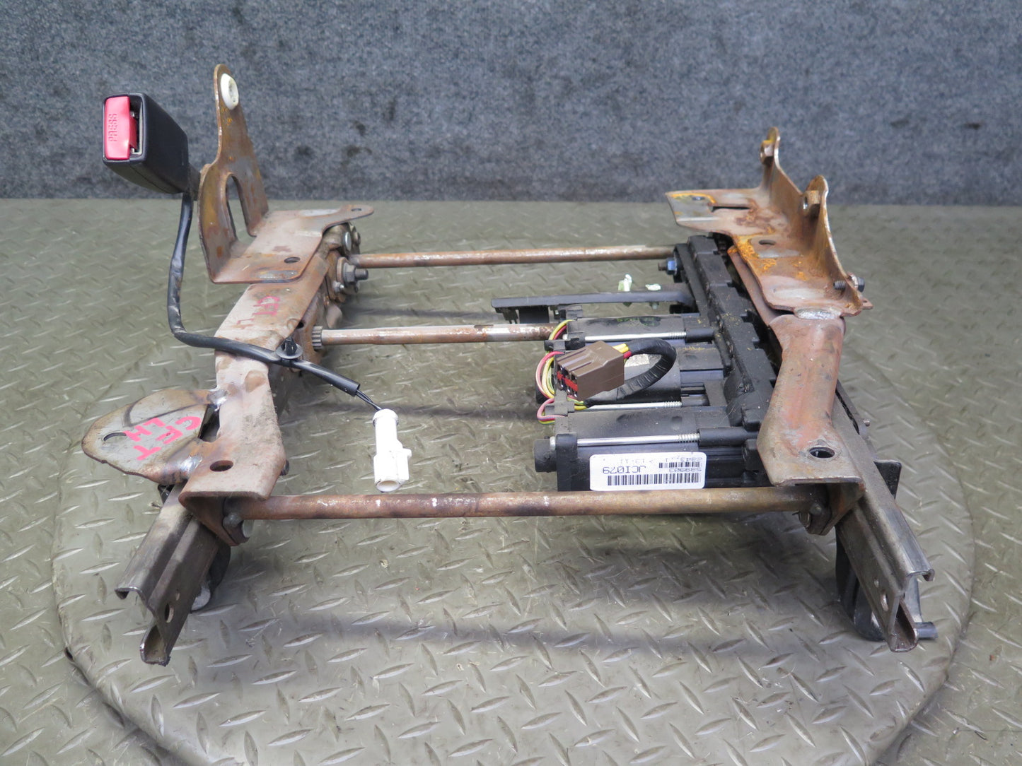 02-05 Ford Thunderbird Front Left Seat Lower Frame Track Rail w Motors OEM