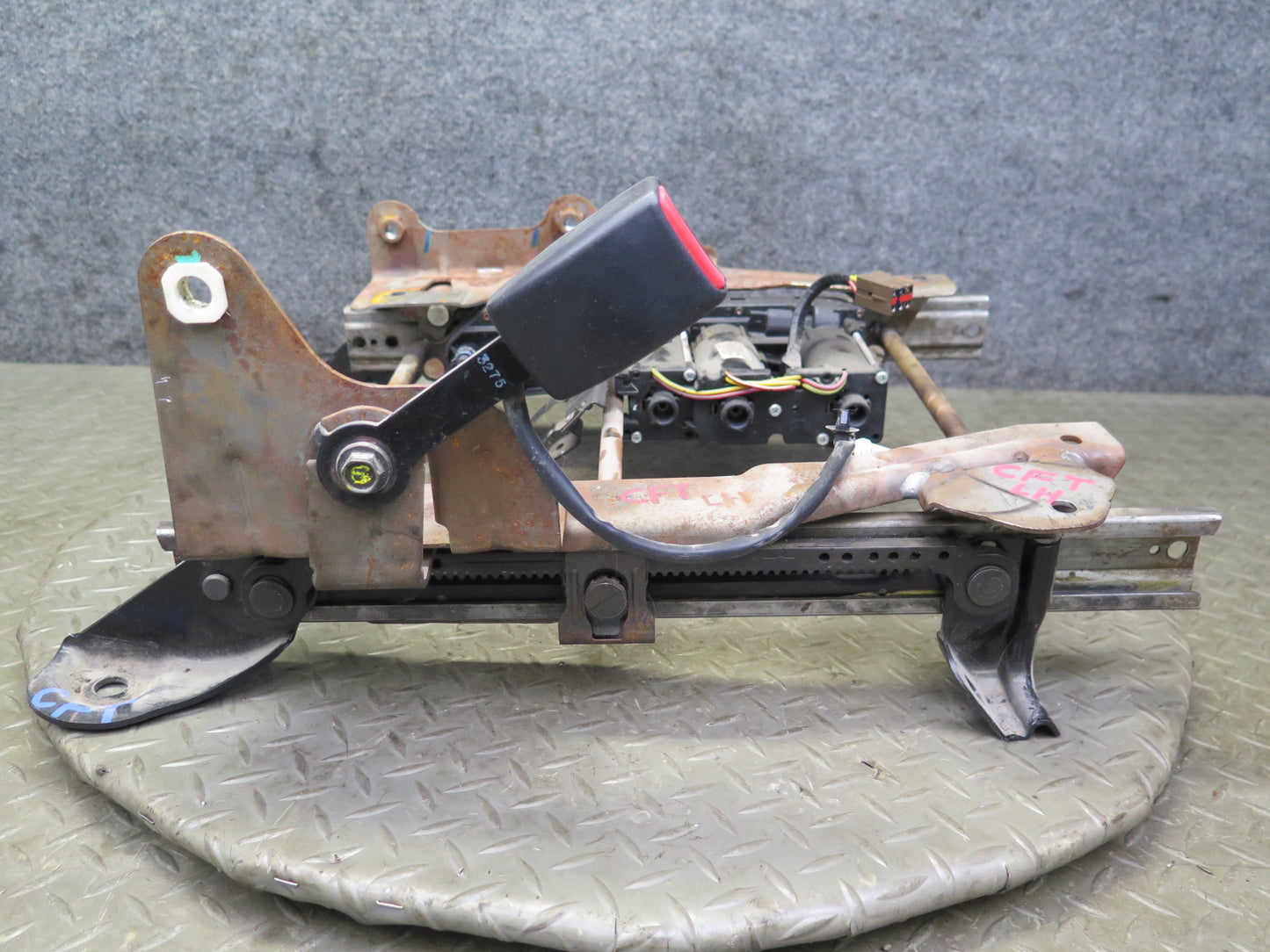 02-05 Ford Thunderbird Front Left Seat Lower Frame Track Rail w Motors OEM