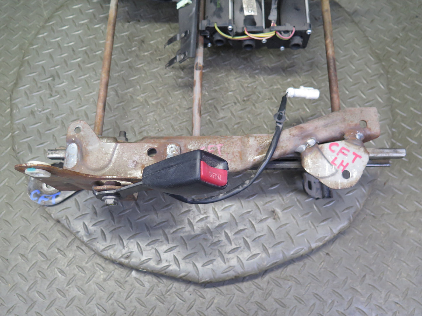 02-05 Ford Thunderbird Front Left Seat Lower Frame Track Rail w Motors OEM