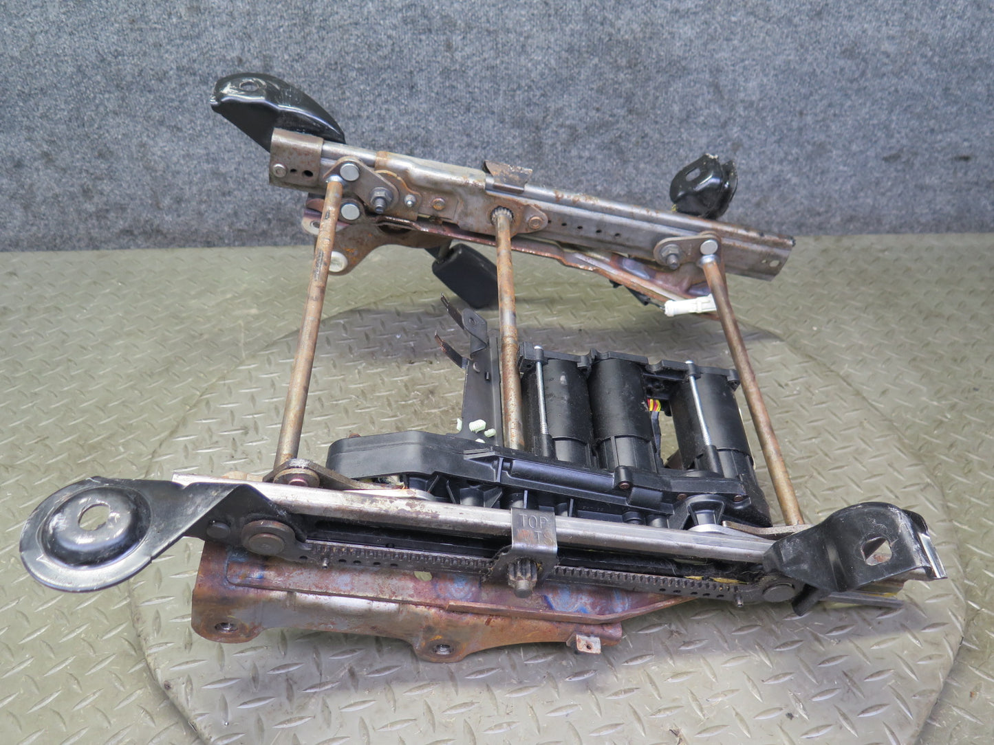 02-05 Ford Thunderbird Front Left Seat Lower Frame Track Rail w Motors OEM