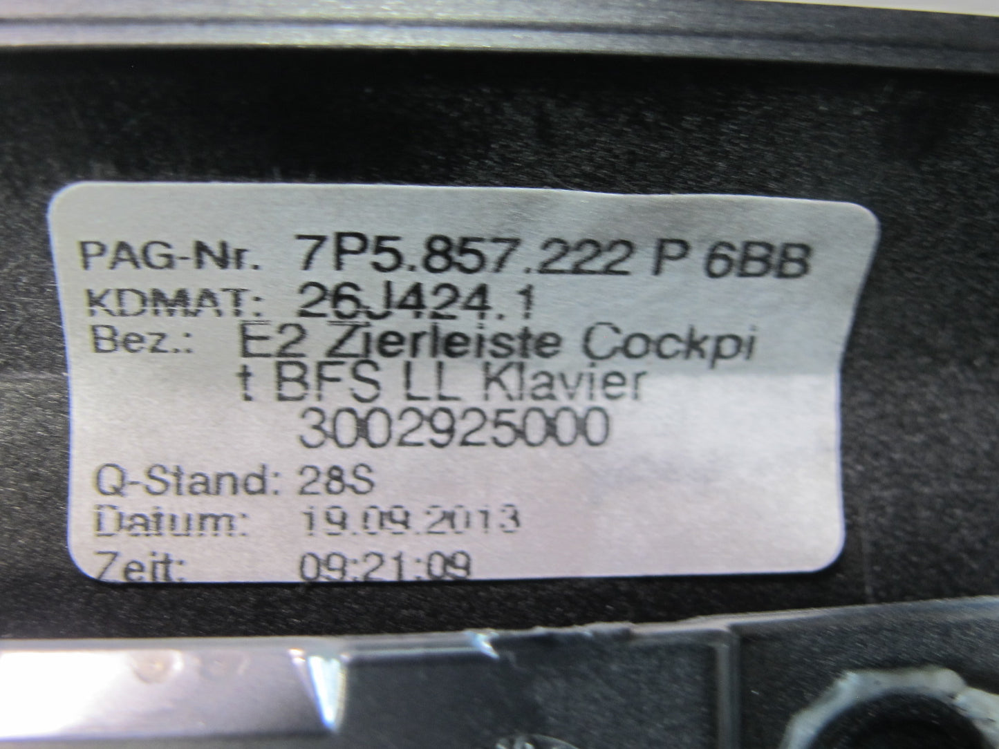 11-18 Porsche Cayenne 958 Front & Rear Door Dash Consolet Rim Cover Panel Set