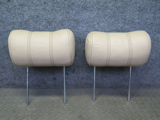 02-05 Ford Thunderbird Set of 2 Front Left Right Leather Headrest Light OAK OEM