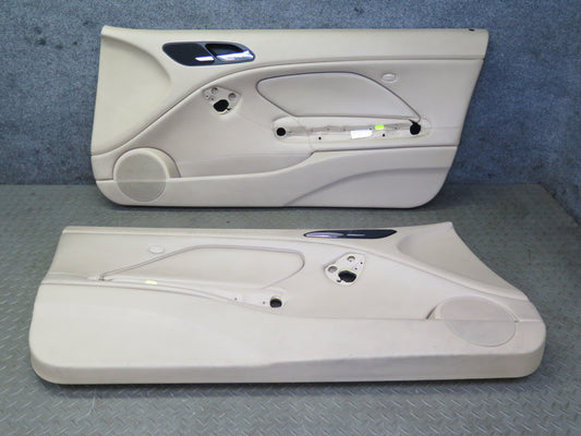 01-06 BMW E46 330ci Coupe Convert Front Door Trim Cover Panel Set Beige 104K OEM