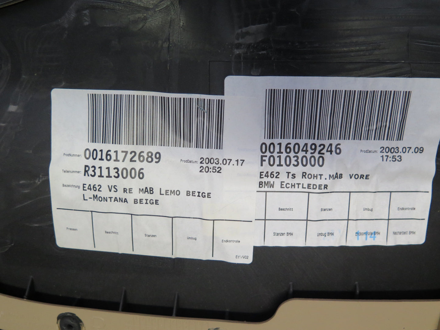 01-06 BMW E46 330ci Coupe Convert Front Door Trim Cover Panel Set Beige 104K OEM