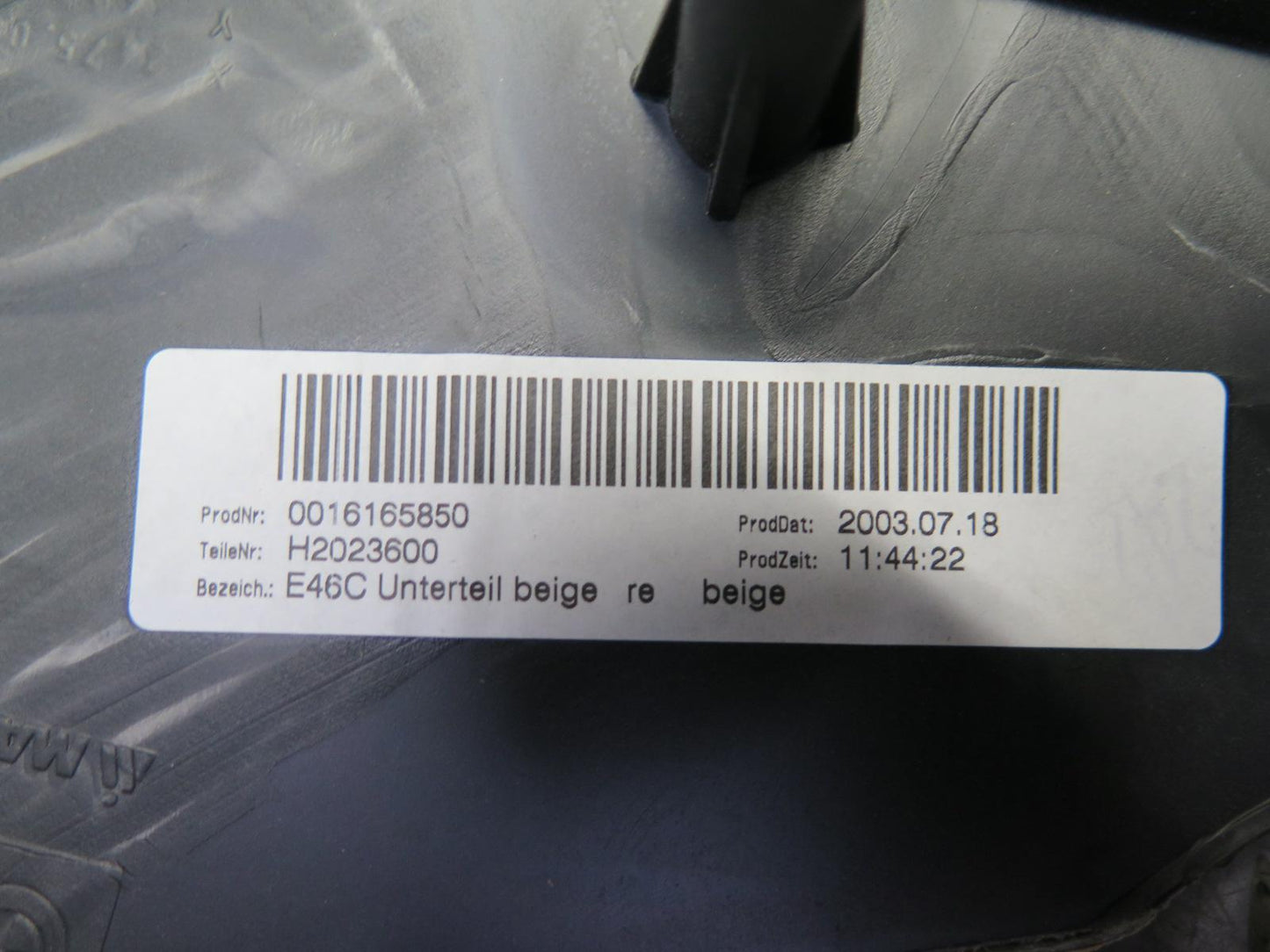 01-06 BMW E46 330ci Conv Set of 2 Rear Lower Quarter Trim Cover Panel Beige OEM