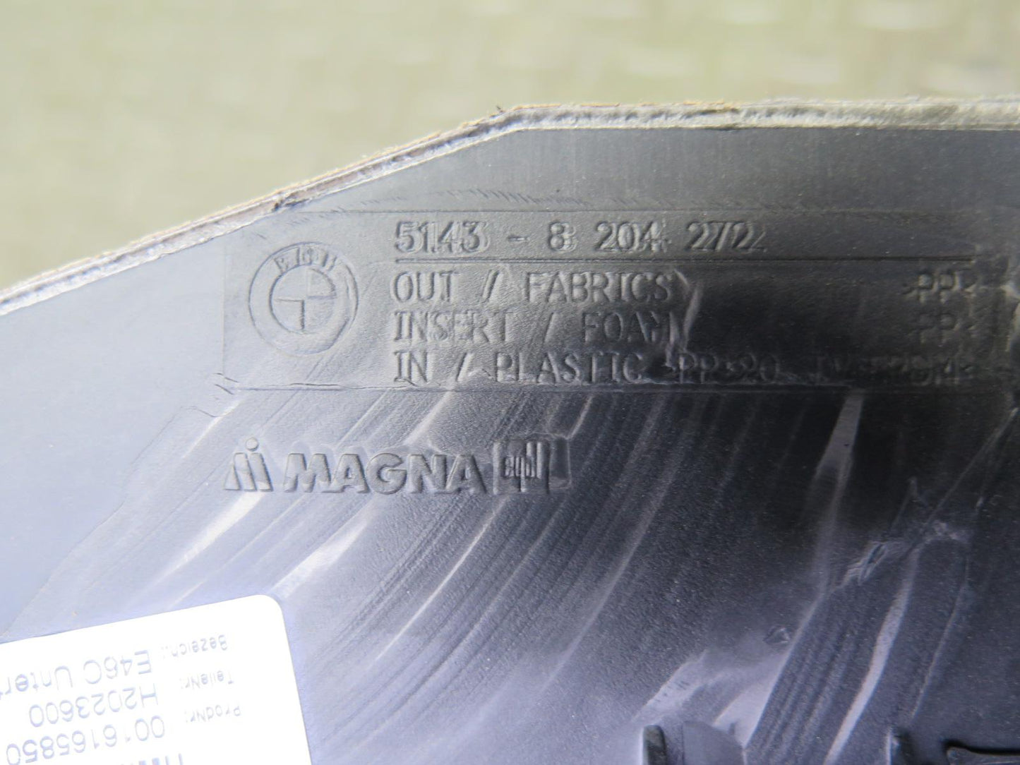 01-06 BMW E46 330ci Conv Set of 2 Rear Lower Quarter Trim Cover Panel Beige OEM