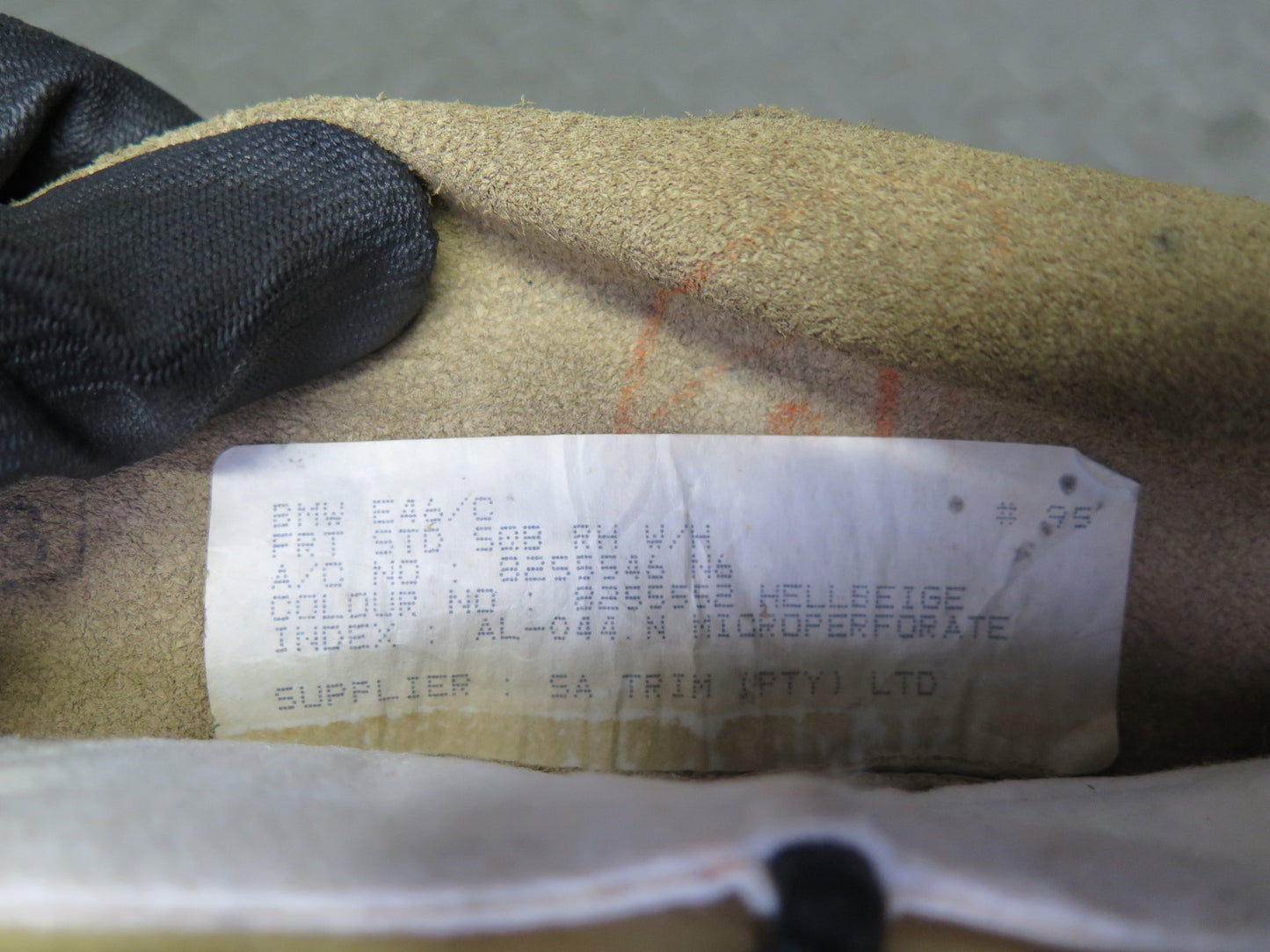 01-06 BMW E46 330ci Convertible Front Right Seat Upper Leather Cushion Beige OEM